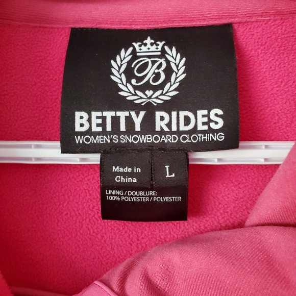 Betty Rides women's snowboarding jacket, pink, size large - Picture 2 of 5